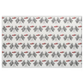 Schachbrett-Rennen-Flagge u. rotes Rennen-Auto Stoff (Fat Quarter (45,7 x 55,9 cm))