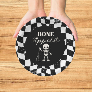 Schachbrett Retro Böse Bis Auf Die Knochen Hallowe Pappteller