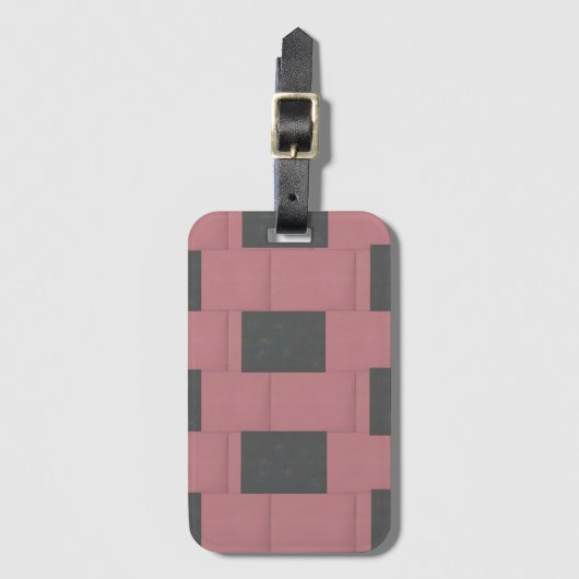 Schachbrett Rosa Blume Abstrakt Gepäckanhänger (Vorderseite Vertikal)