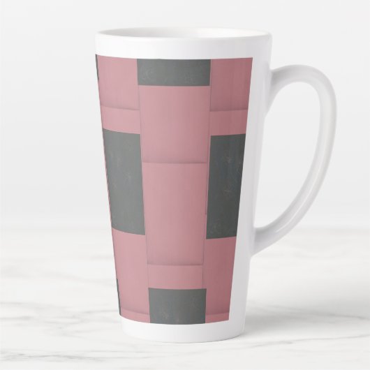 Schachbrett Rosa Blume Abstrakt   Milchtasse (Rechts)