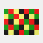 Schachbrett rot, gelb, schwarz und grün fußmatte (Vorderseite)