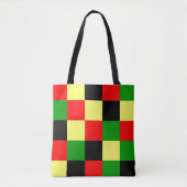 Schachbrett rot, gelb, schwarz und grün tasche (Vorderseite)