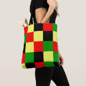 Schachbrett rot, gelb, schwarz und grün tasche (Von Nahem)