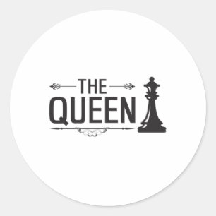 Schachbrett Schachmatte Queen Board Geschenk Idee Runder Aufkleber