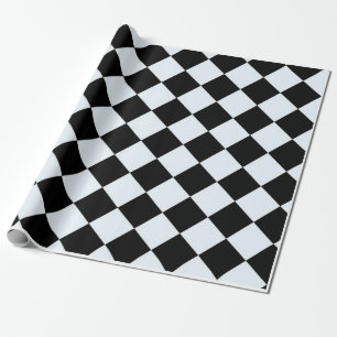 Schachbrett-Schachmuster schwarz und weiß Geschenkpapier
