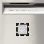 Schachbrett schwarz auf weißem Rahmen Magnet (In Situ (Geschirrspüler))