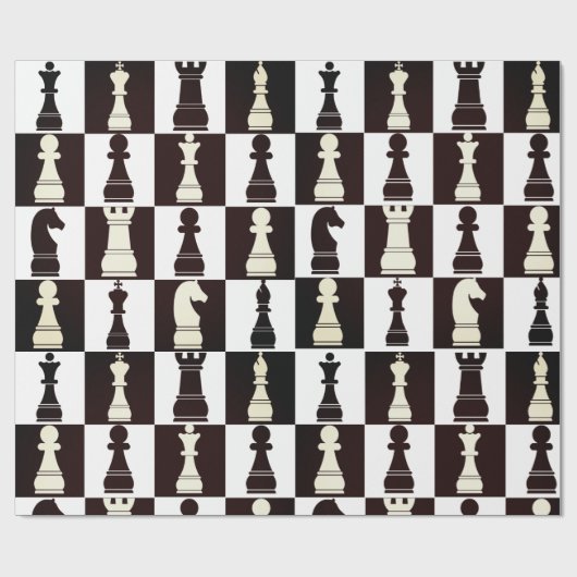 Schachbrett Schwarz-Weiß-Muster Geschenkpapier (Flach)