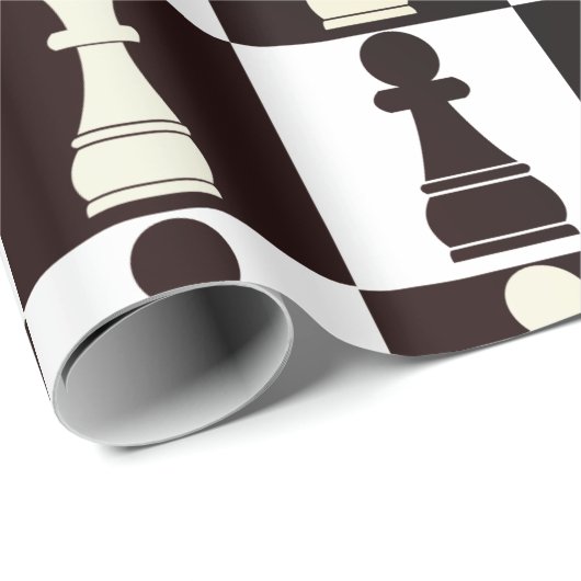 Schachbrett Schwarz-Weiß-Muster Geschenkpapier (Rolleneckpunkt)