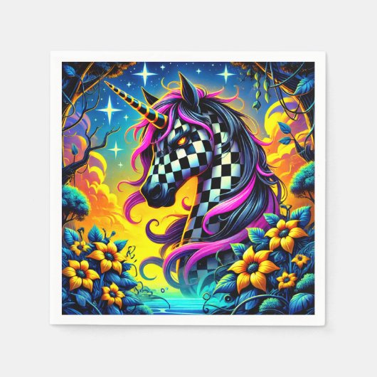 Schachbrett Serviette (Vorderseite)