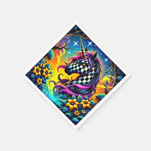 Schachbrett Serviette (Ecke)