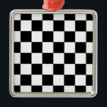 Schachbrett Silbernes Ornament<br><div class="desc">Schach</div>