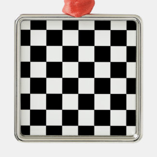 Schachbrett Silbernes Ornament