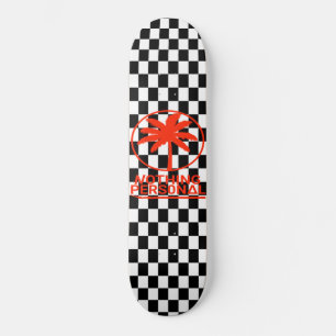 Schachbrett-Skateboard in Schwarz und Weiß Skateboard