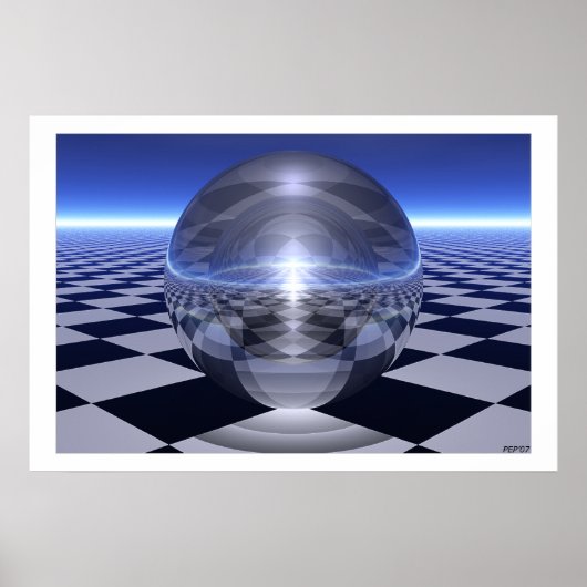 Schachbrett Spheres Poster (Vorne)