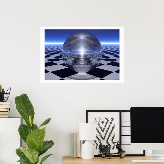 Schachbrett Spheres Poster (Heimbüro)