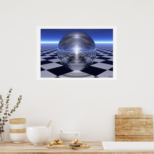 Schachbrett Spheres Poster (Küche)
