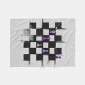 Schachbrett und Amethyst Fleecedecke (Vorderseite (Horizontal))