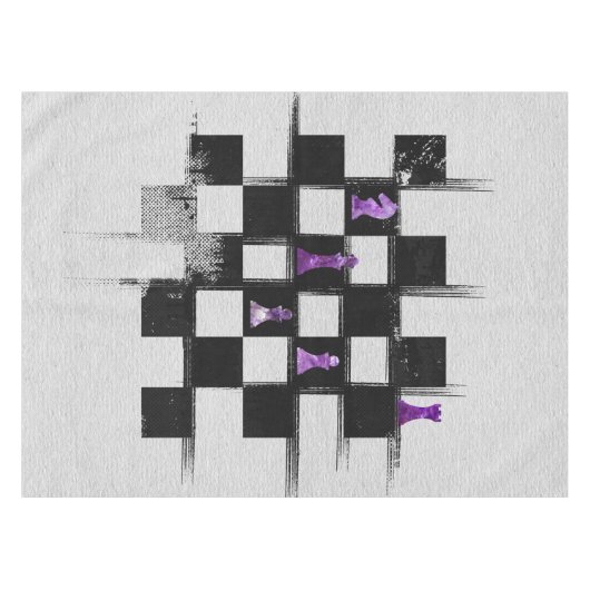 Schachbrett und Amethyst Tischdecke (Vorderseite (Horizontal))