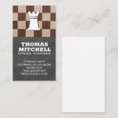 Schachbrett und Bücher | Kopfbrett Visitenkarte (Vorne/Hinten)