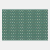 Schachbrett- und Dotter-Muster für Waldgrün und -f Geschenkpapier Set (Vorderseite)
