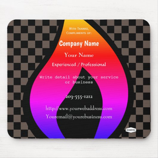 Schachbrett- und Flammendesign-WerbeMaus - HAMbWG Mousepad (Vorne)