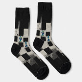 Schachbrett und Marmor Schachfiguren Socken (Rechts)