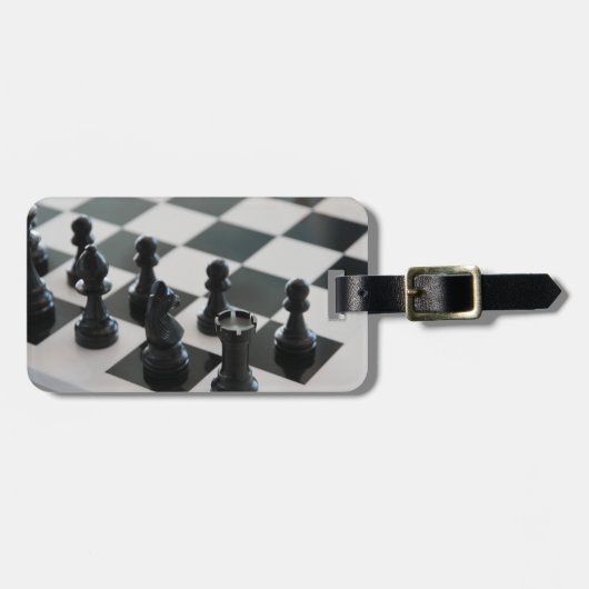 Schachbrett und PIeces Gepäckanhänger (Vorderseite horizontal)