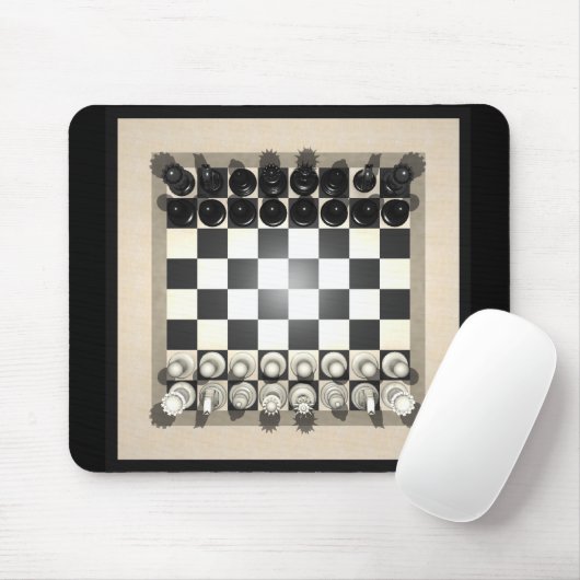 Schachbrett-und Schach-Stücke: Mousepad (Mit Mouse)