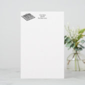 Schachbrett und Schachfiguren Vintage Kunst Briefpapier (Stehend Vorderseite)