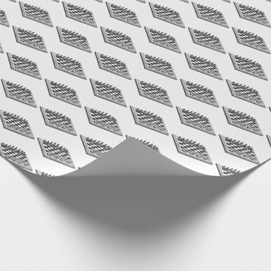 Schachbrett und Schachfiguren Vintage Kunst Geschenkpapier (Ecke)