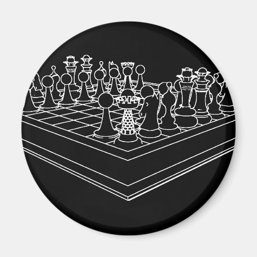 Schachbrett und Schachpartien: Magnet (Vorne)