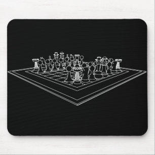 Schachbrett und Schachpartien: Mousepad