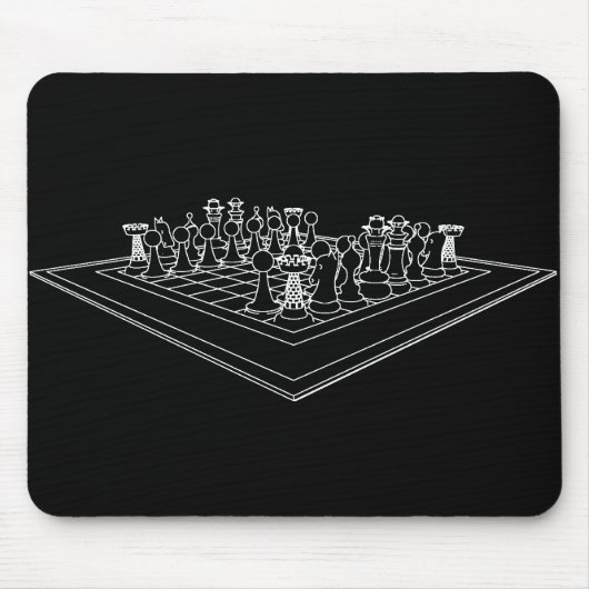 Schachbrett und Schachpartien: Mousepad (Vorne)