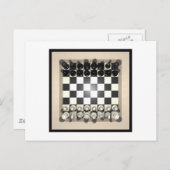 Schachbrett und Schachpartien: Postkarte (Vorne/Hinten)