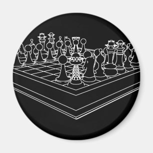 Schachbrett und Schachstücke: Magnet