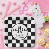 Schachbrett und Spielautomaten Nacht jedes Alter G Pappteller (Party)