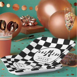 Schachbrett und Spielautomaten Nacht jedes Alter G Pappteller