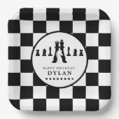 Schachbrett und Spielautomaten Nacht jedes Alter G Pappteller (Vorderseite)