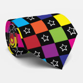 Schachbrett und Sterne Krawatte (Gerollt)
