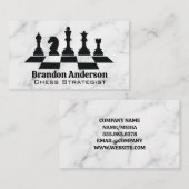 Schachbrett und Stücke | Marmorboden Visitenkarte (Vorne/Hinten)