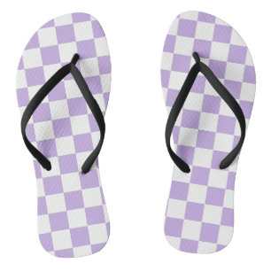 Schachbrett und Weiß Badesandalen