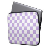 Schachbrett und Weiß Laptopschutzhülle (Vorderseite Links)