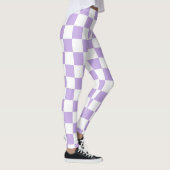 Schachbrett und Weiß Leggings (Rechts)