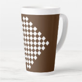 Schachbrett und weißes Retro Milchtasse (Rechte Ecke)