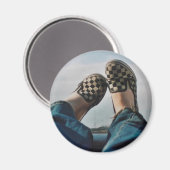 Schachbrett-Vans-Magnet Magnet (Vorderseite/Rückseite)