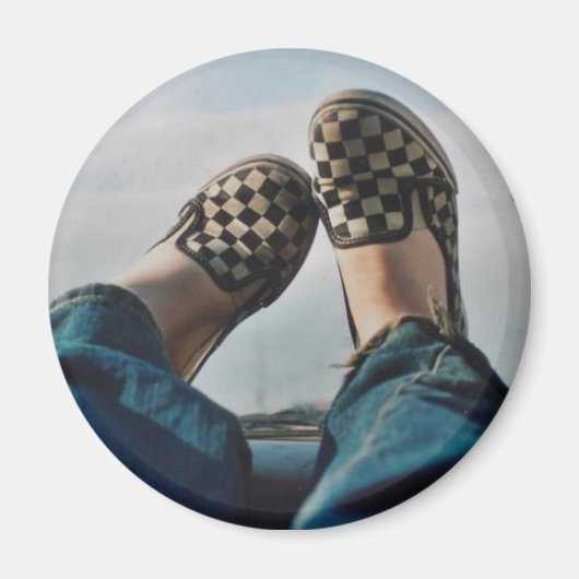 Schachbrett-Vans-Magnet Magnet (Vorne)