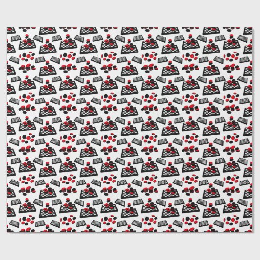 Schachbrett Wrapping Paper Geschenkpapier (Flach)