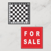 Schachbrett zum Verkauf Quadratische Visitenkarte (Vorne/Hinten)