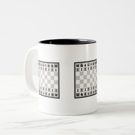 Schachbrett Zweifarbige Tasse (Vorderseite Links)
