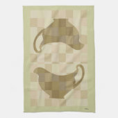 Schachbrettboot (Salbei) Handtuch (Vertikal)